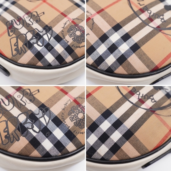 ❌️❌️SOLD❌️❌️BX48 💕 BURBERRY Vintage Check Cartoon Print Round Bag - Picture 9 of 14
